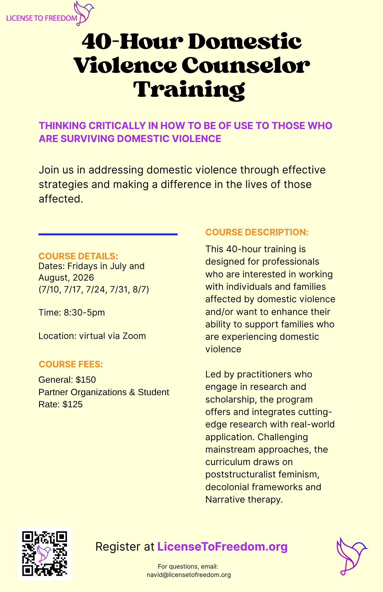 40HR DV Counselor Training 2026