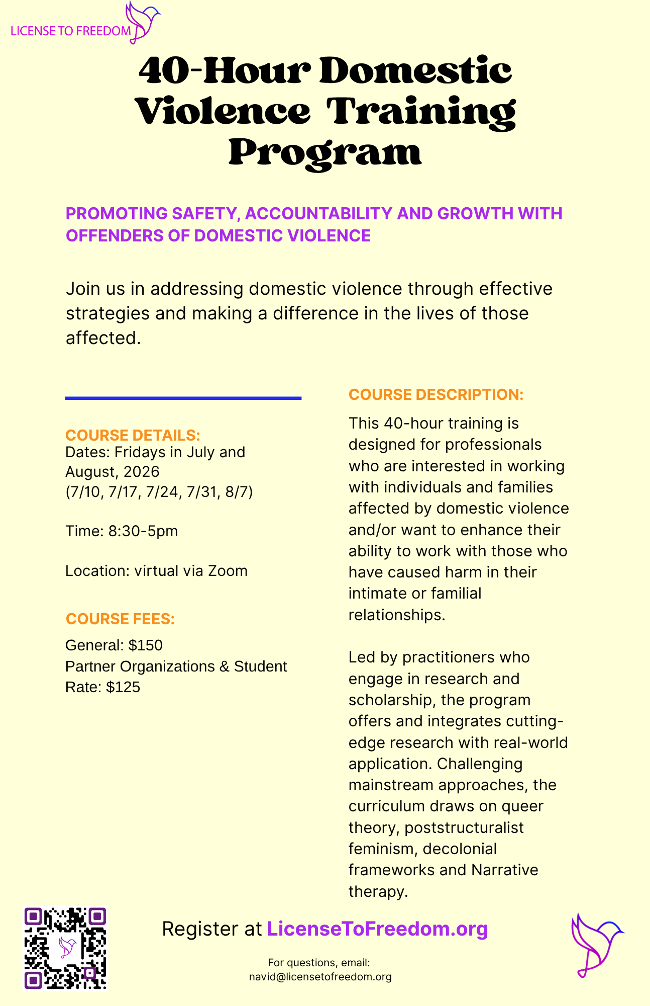 40HR DV Counselor Training 2026