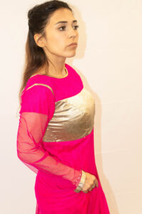 Gold and Hot Pink Dress