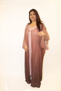 Shimmery Pink Dres and Cardigan